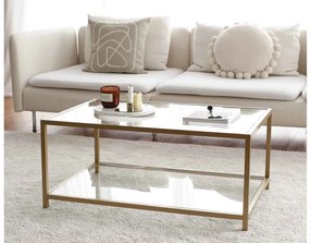 Dizajnový konferenčný stolík Adelita 90 cm zlatý