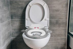 Detský WC sedák, macko, sivý, ECOTOYS
