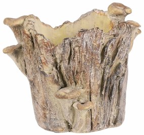 Obal betónový - peň s hríbami, 19 x 17 x 16 cm