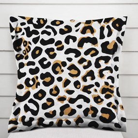 Biante Bavlnená obliečka na vankúš s lemom Sandra SA-409 Leopardí vzor na bielom 30 x 50 cm