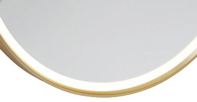 Moderné nástenné svietidlo zlaté s LED IP44 so zrkadlom - Miral