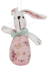 Závesná dekorácia ružový králik - 8 * 4 * 13 cm