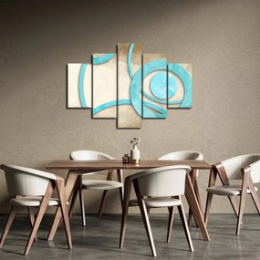 Obraz - Modré kruhy na Aquarel (150x105 cm)
