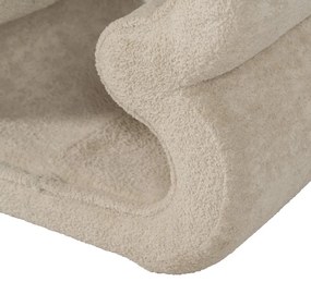 Béžový taburet z textílie buklé – Ixia