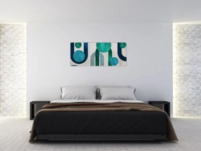 Obraz - Čiary a kruhové tvary (120x50 cm)