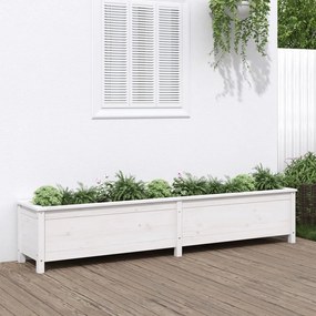 Záhradný vyvýšený záhon biely 199,5x40x39 cm masívna borovica 825269