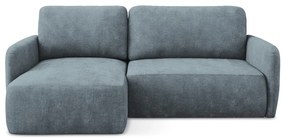 Sivomodrá ženilková rozkladacia/s úložným priestorom rohová pohovka (ľavý roh/s leňoškou) Lilo – Makamii