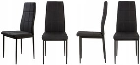 Súprava 4 stoličiek do jedálne, čierna
