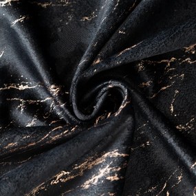 Dekorstudio Zamatový záves NADIA so zlatým mramorovým vzorom 140x300cm - čierny