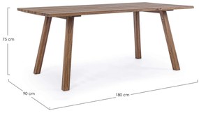 Záhradný stôl lasgo 180 x 90 cm hnedý MUZZA