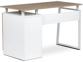 Kancelársky stôl 3218 SON, biely a dub Sonoma