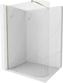 Mexen Kioto, zaoblená sprchová zástena 80 x 200 cm, 8mm číre sklo, zlatý profil, 800-080-101-50-06
