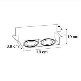 Sada 3 vstavaných bodových svetiel bielych GU10 naklápateľných bez rámu 2-svetlo - Oneon