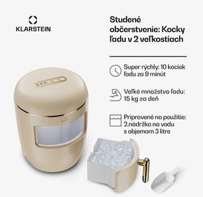 Klarstein Passau výroba ľadu 2 veľkosti 15 kg/24 h Auto-Clean