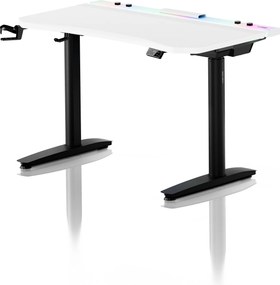 Elektrický herný stôl RGB s držiakmi, bielo-čierny, 120 cm: Diablo X-Forge 1200