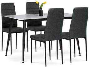 Autronic BONTEC Jedálenský set so 4 stoličkami, 130x70x76cm mramor, ASE-1004 BK2 Farba: Čierna