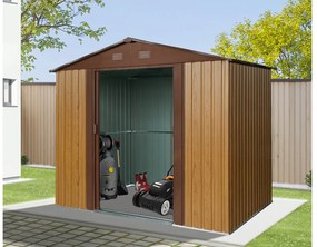 Záhradný domček BestBerg ZDB-4D / 4,1 m² / 236 x 174 x 206 cm / červené drevo / hnedá
