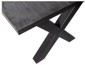 Jedálenský stôl z mangového dreva Columbus Black 220x100 cm obdĺžnik Mahom
