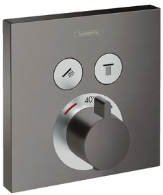 Hansgrohe Shower Select, termostatická batéria pod omietku na 2 spotrebiče, kefovaný čierny chrómová, 15763340