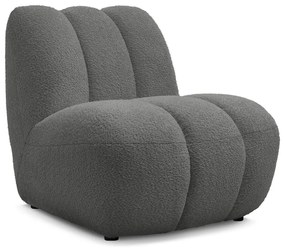 Tmavosivé kreslo z textílie buklé Janissaire – Bobochic Paris