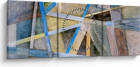 Obraz - Abstrakcia (s hodinami) (90x30 cm)