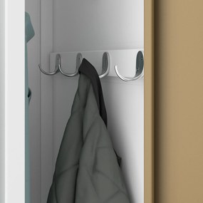 Zamestnanecká skrinka štvorkomorová biela/orech, 800x1800x500 mm: KACPER Eco Design
