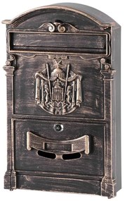 Poštová schránka vintage antik 25x9x41cm hnedá