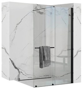 Rea - Cortis posuvná sprchová zástena 120x195cm, 6mm sklo, číre sklo / čierny profil, REA-K8880