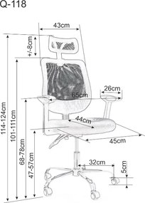 Čierne kancelárske kreslo FLEXISEAT Q-118RC