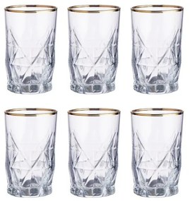 UPSCALE Sada pohárov na liehoviny so zlatým okrajom 110 ml 6 ks