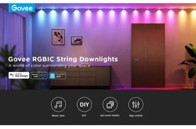 Govee - RGBIC LED String Downlights 5m Wi-Fi