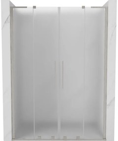 Mexen Velar L Duo, posuvné sprchové dvere do otvoru 150 cm, 8mm sklo námraza, brúsená oceľ, 871-150-003-32-97