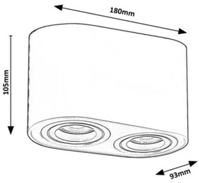 Rabalux 2052 - Bodové svietidlo KOBALD 2xGU10/42W/230V biela