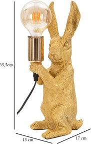 Stolová lampa v zlatej farbe (výška 35,5 cm) Rubbit – Mauro Ferretti