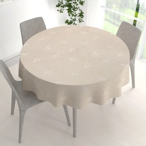Biante Teflónový okrúhly obrus TF-076 Kvetinový ornament na režnom Ø 60 cm