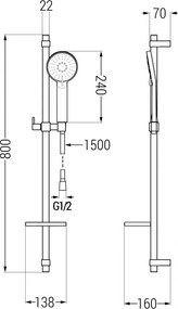 Mexen sprchový set DQ40, grafit, 785404581-66