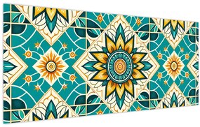 Obraz - Tyrkysový vzor (120x50 cm)