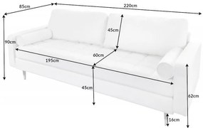 Sofa Cozy 220cm Teddy biela