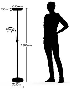 Lindby Kavi LED stojaca lampa na čítanie hranatá