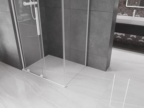 Mexen Velar L, sprchový kút s posuvnými dverami 110 x 75 cm, 8mm číre sklo, biela matná, 871-110-075-03-20
