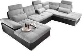 XXXLutz ROHOVÁ SEDAČKA, textil, kompozitné drevo, čierna, strieborná MID.YOU - Sedačky - 002220017412