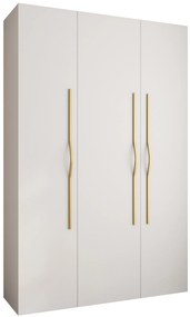 Šatníková skriňa 160 cm Carmela 40-2 (biela + zlatá). Akcia -20%. Vlastná spoľahlivá doprava až k Vám domov. 1126570