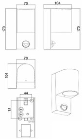 Lucide 69803/01/30 -Vonkajšie svietidlo so senzorom ZARO 1xGU10/7W/230V IP65 čierna