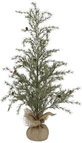 Zelený vianočný borovicový stromček v jute a so šiškami Pine Tree - 90 cm