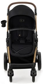 KINDERKRAFT - Kombinovaný kočík 3v1 MOOV 2 Pure black + autosedačka MINK PRO