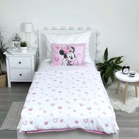 DETSKÉ BAVLNENÉ OBLIEČKY BABY MINNIE 100X135 CM, 1KS 40X60 CM VZOROVANÉ