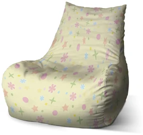 Sablio Sedací vak Bean Hviezdy, kvety a bodky - 100 x 90 x 45 cm
