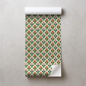 Samolepiaca tapeta retro kvetinový vzor v pastelových tónoch