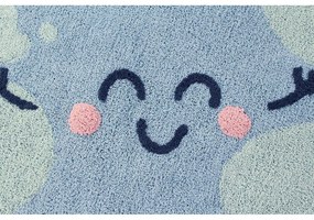 Modrý prateľný ručne tkaný bavlnený detský koberec ø100 cm Big Big World – Lorena Canals