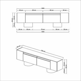 Bohem Travertín a zlatý TV stolík